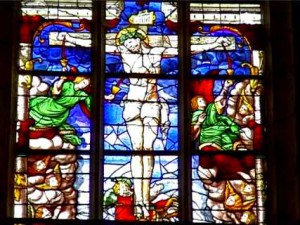 Vitrail : Le Christ en Croix (1520-1530),